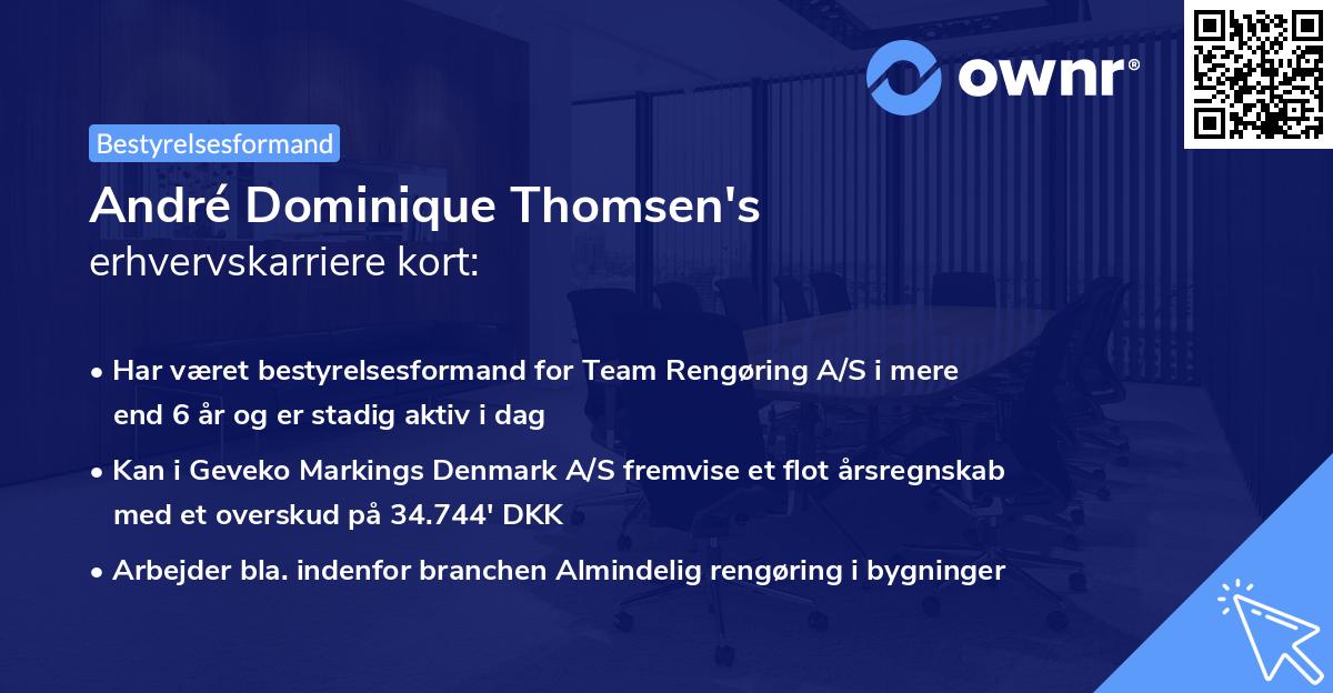 André Dominique Thomsen's erhvervskarriere kort