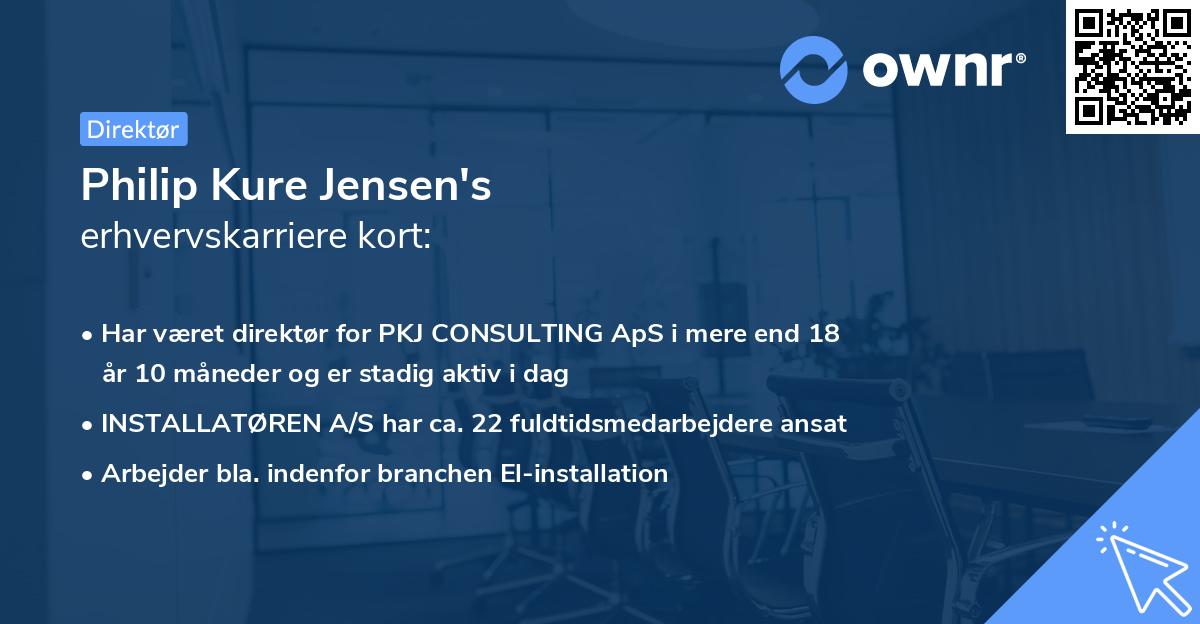 Philip Kure Jensen's erhvervskarriere kort