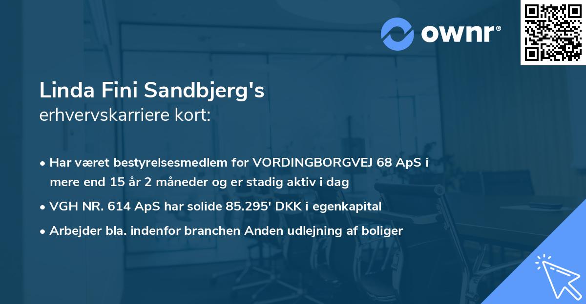 Linda Fini Sandbjerg's erhvervskarriere kort