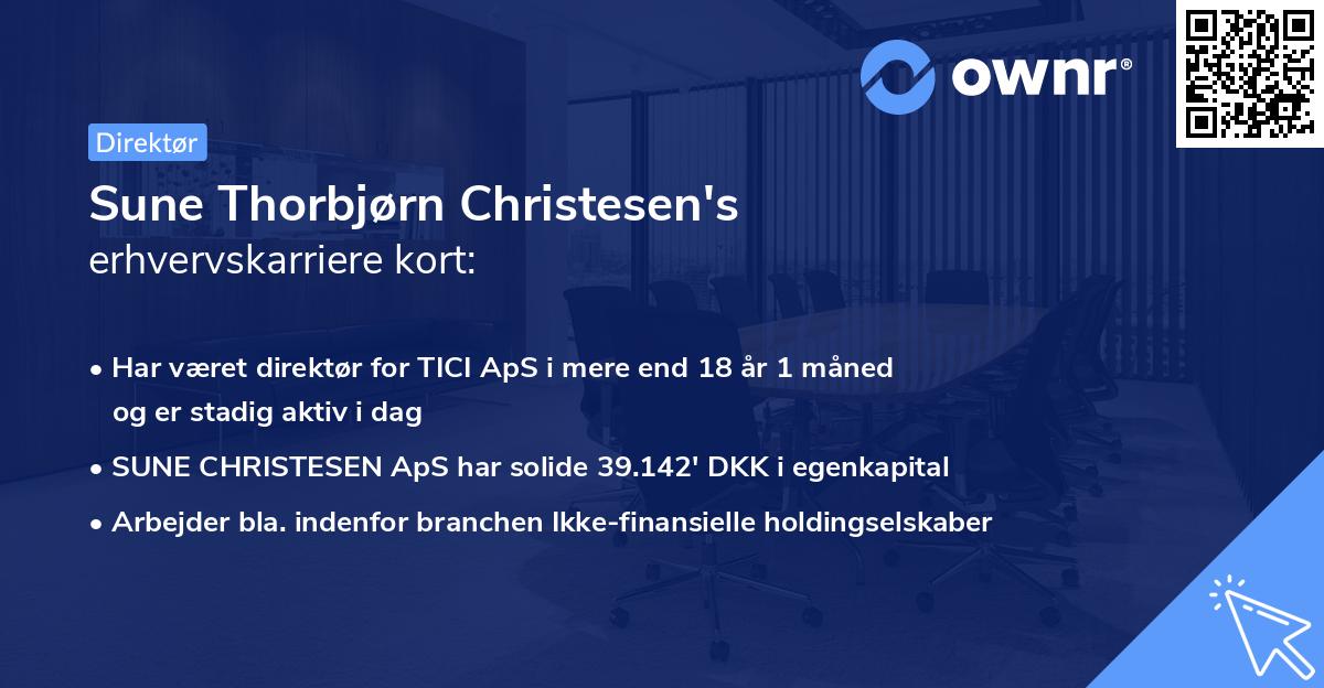 Sune Thorbjørn Christesen's erhvervskarriere kort