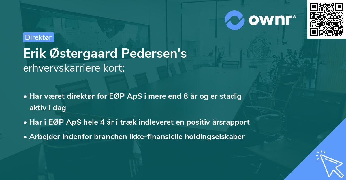 Erik Østergaard Pedersen's erhvervskarriere kort