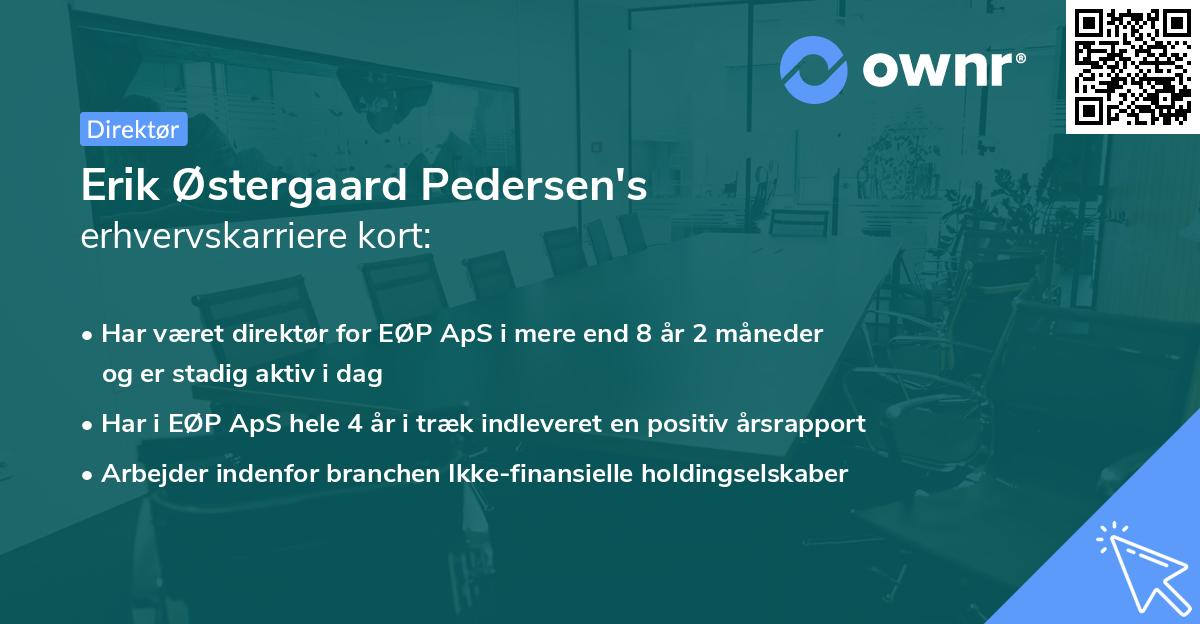 Erik Østergaard Pedersen's erhvervskarriere kort
