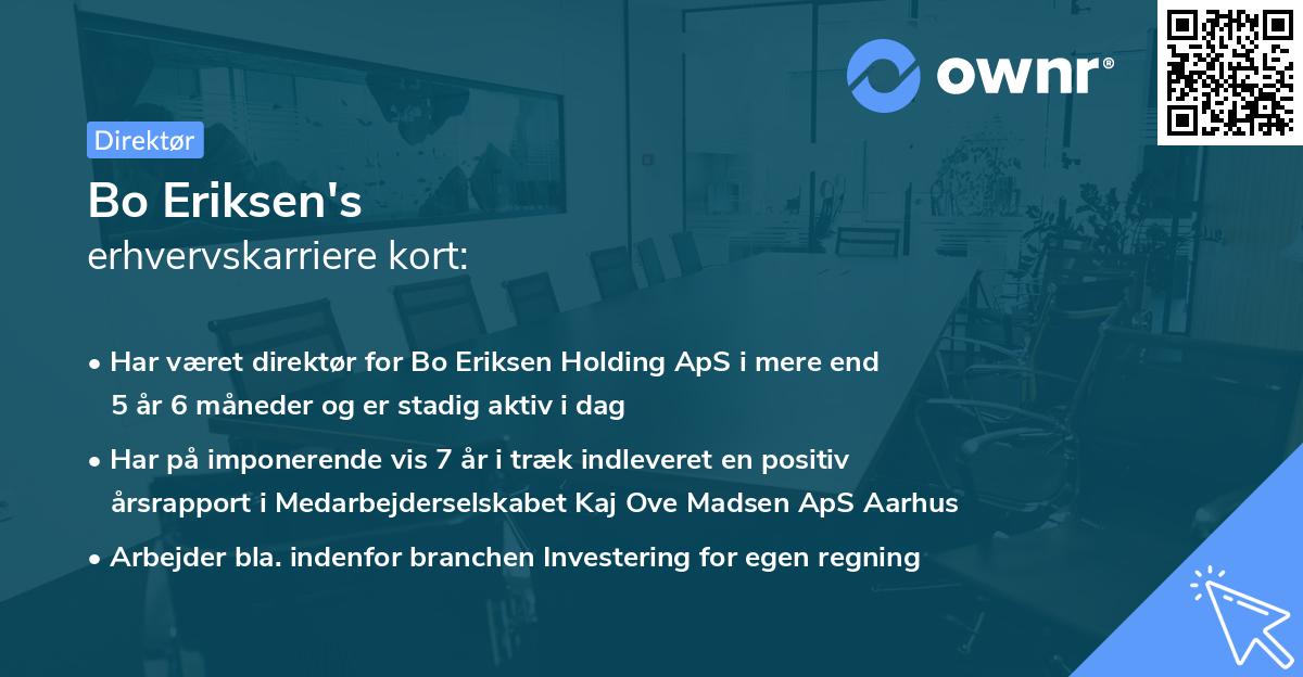 Bo Eriksen's erhvervskarriere kort
