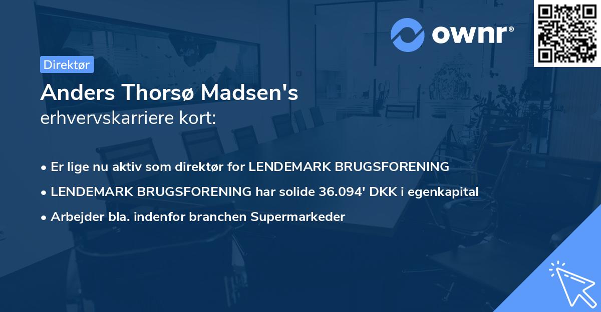 Anders Thorsø Madsen's erhvervskarriere kort