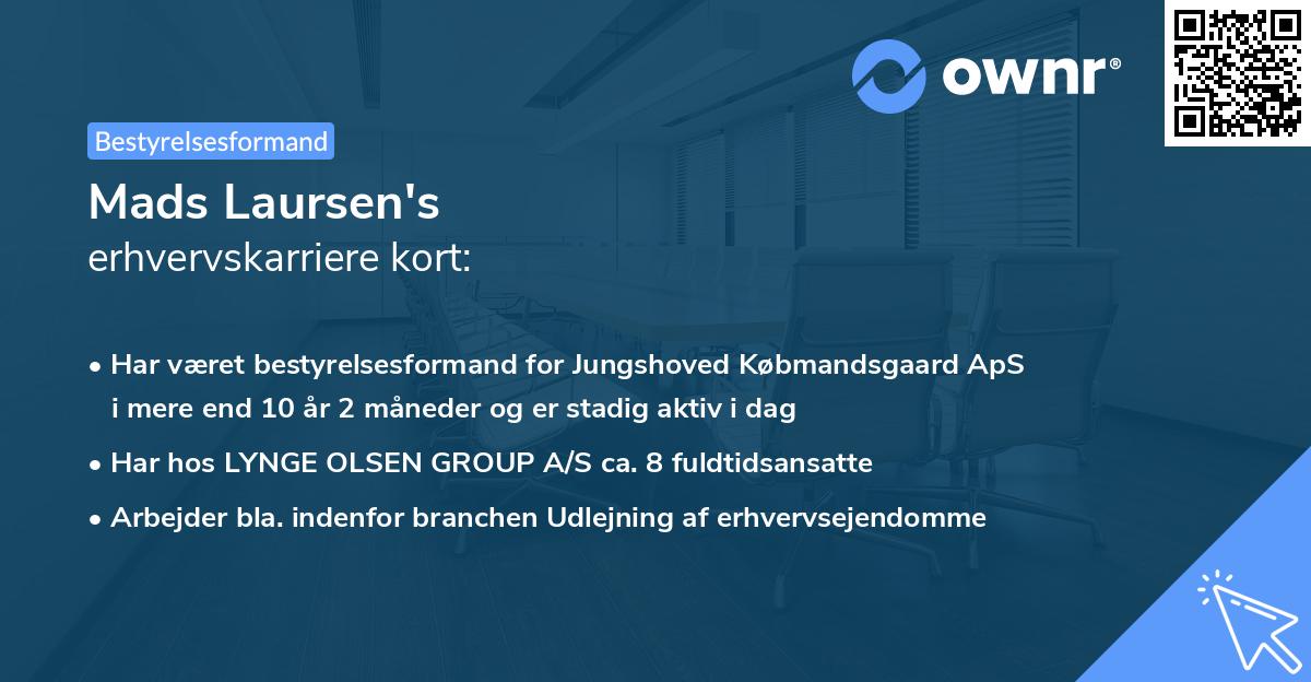 Mads Laursen's erhvervskarriere kort
