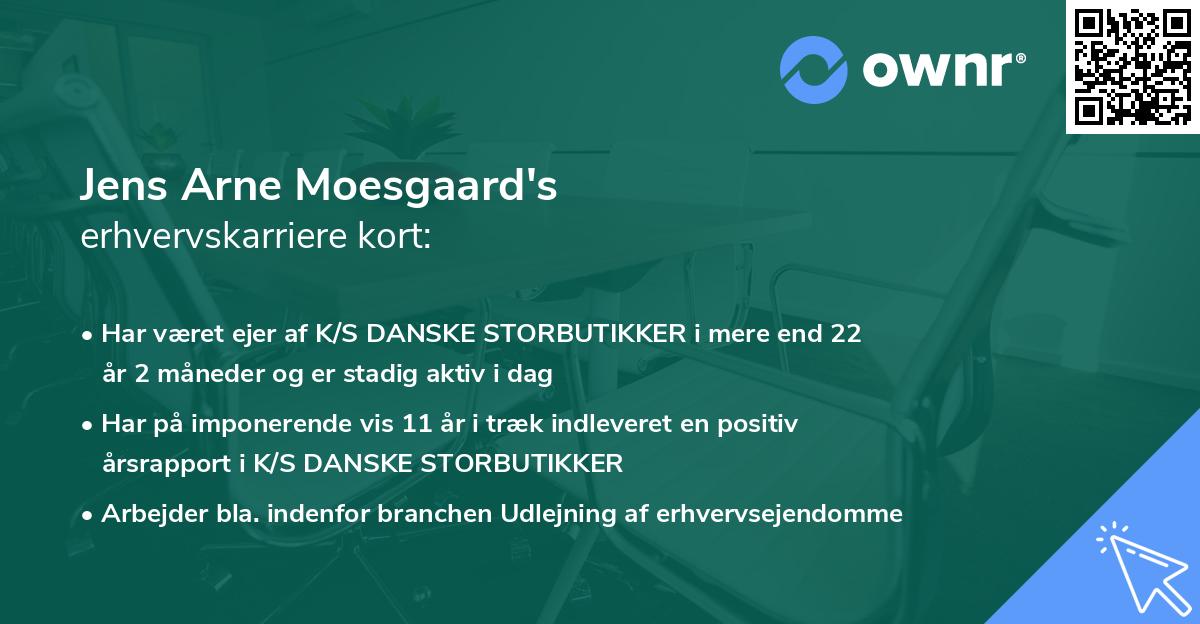 Jens Arne Moesgaard's erhvervskarriere kort