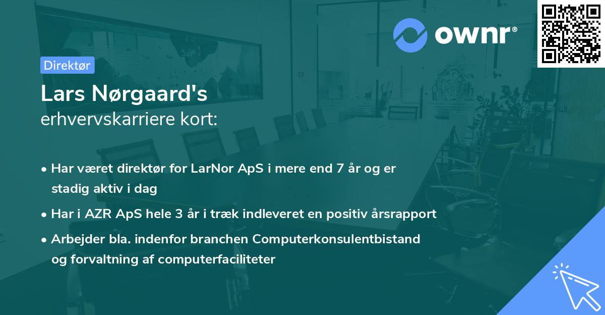 Lars Nørgaard's erhvervskarriere kort