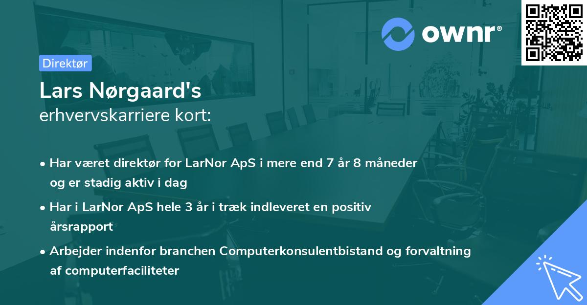 Lars Nørgaard's erhvervskarriere kort