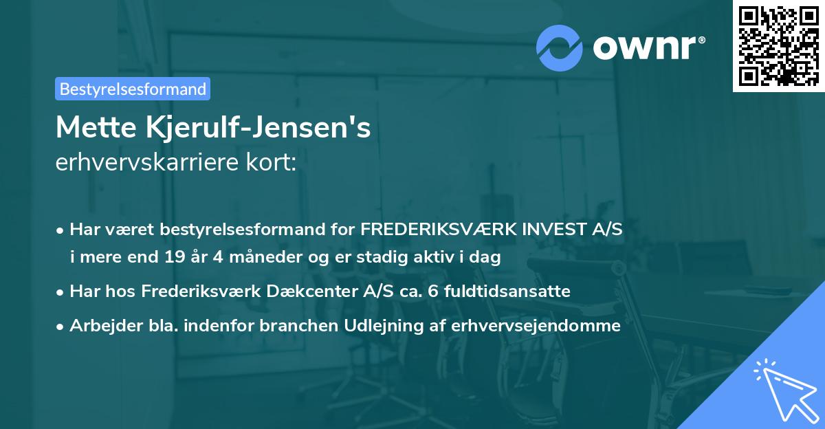 Mette Kjerulf-Jensen's erhvervskarriere kort