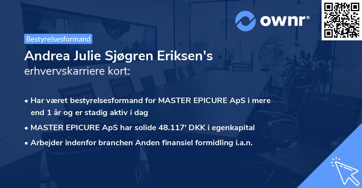 Andrea Julie Sjøgren Eriksen's erhvervskarriere kort