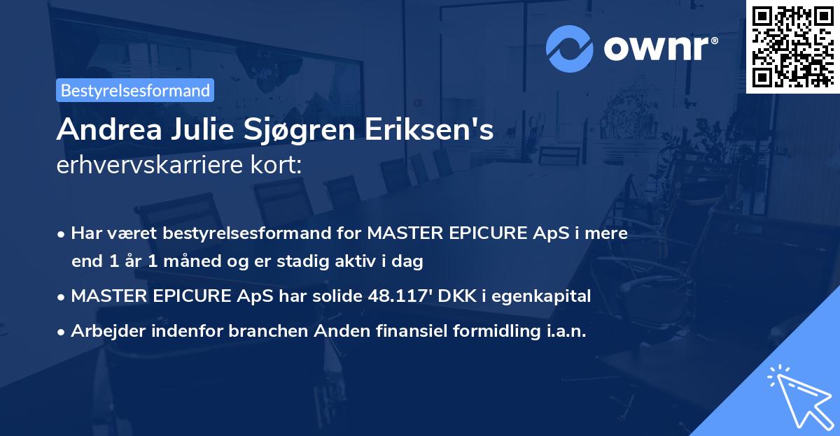 Andrea Julie Sjøgren Eriksen's erhvervskarriere kort