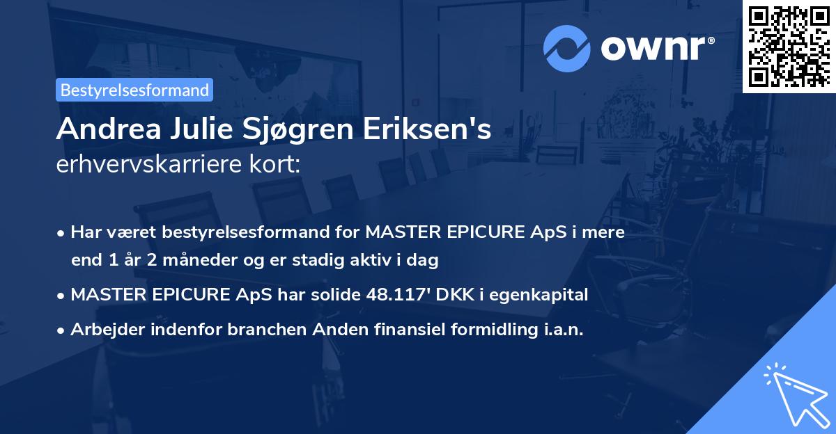 Andrea Julie Sjøgren Eriksen's erhvervskarriere kort