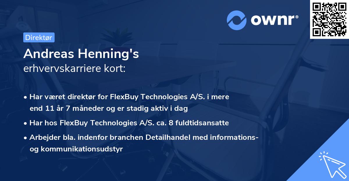 Andreas Henning's erhvervskarriere kort