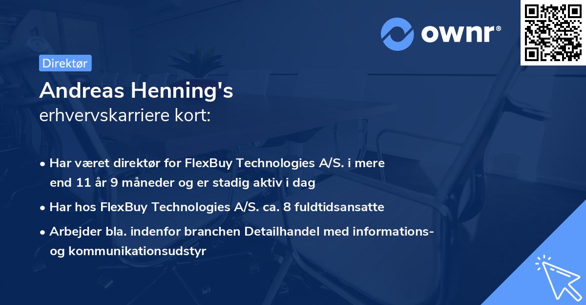 Andreas Henning's erhvervskarriere kort