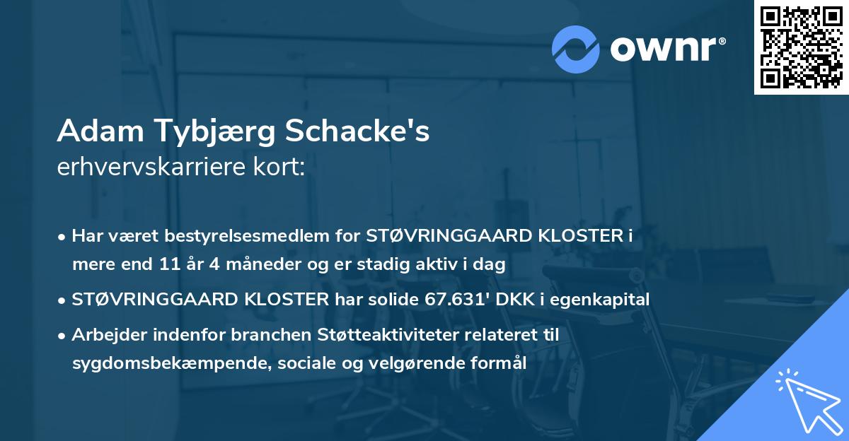 Adam Tybjærg Schacke's erhvervskarriere kort