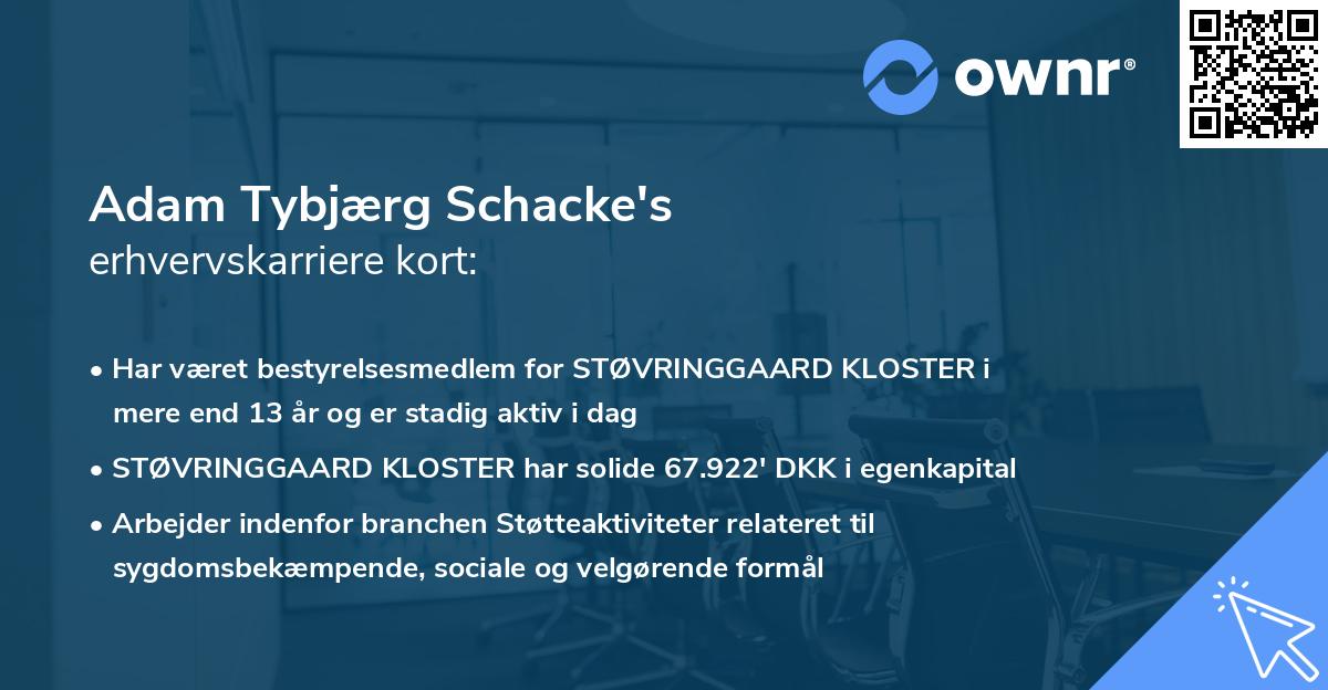Adam Tybjærg Schacke's erhvervskarriere kort