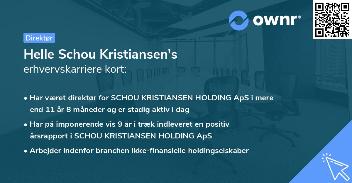 Helle Schou Kristiansen's erhvervskarriere kort