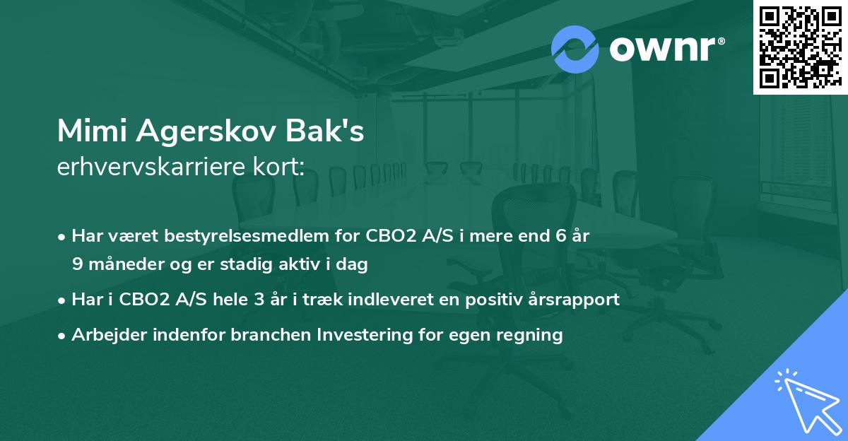 Mimi Agerskov Bak's erhvervskarriere kort