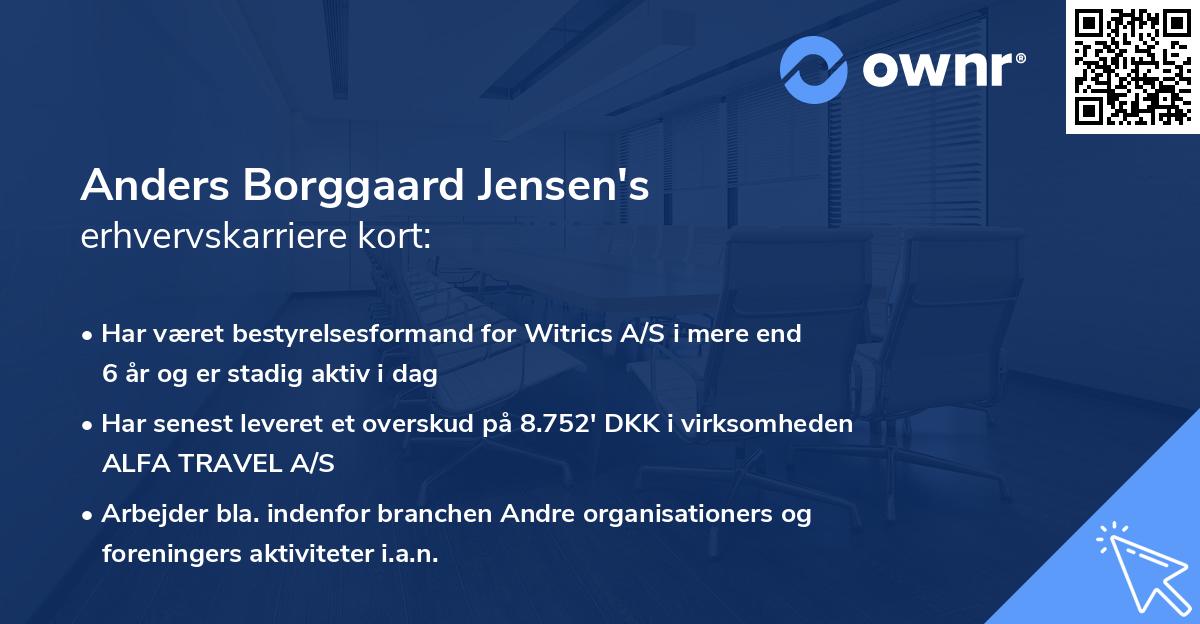 Anders Borggaard Jensen's erhvervskarriere kort