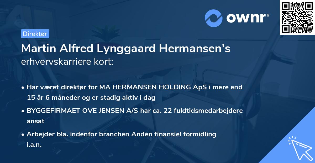 Martin Alfred Lynggaard Hermansen's erhvervskarriere kort