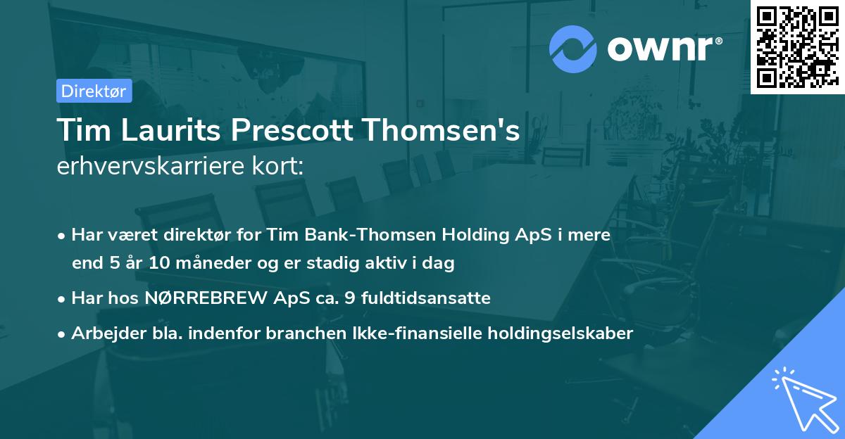 Tim Laurits Prescott Thomsen's erhvervskarriere kort