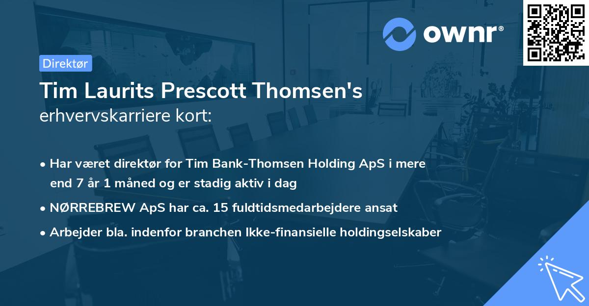 Tim Laurits Prescott Thomsen's erhvervskarriere kort