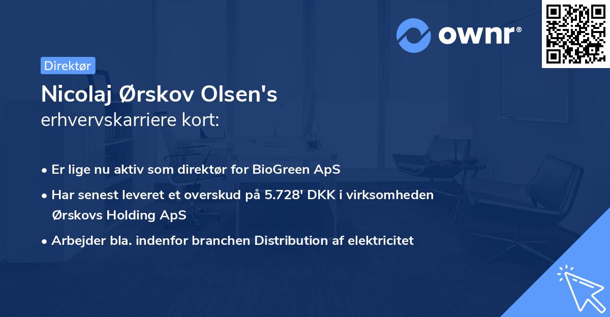 Nicolaj Ørskov Olsen's erhvervskarriere kort