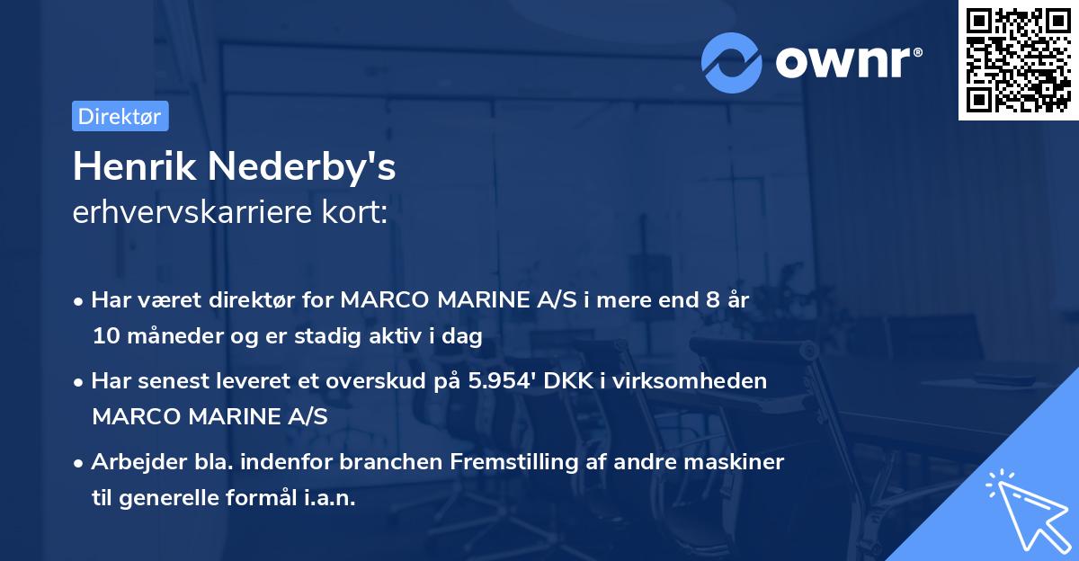 Henrik Nederby's erhvervskarriere kort