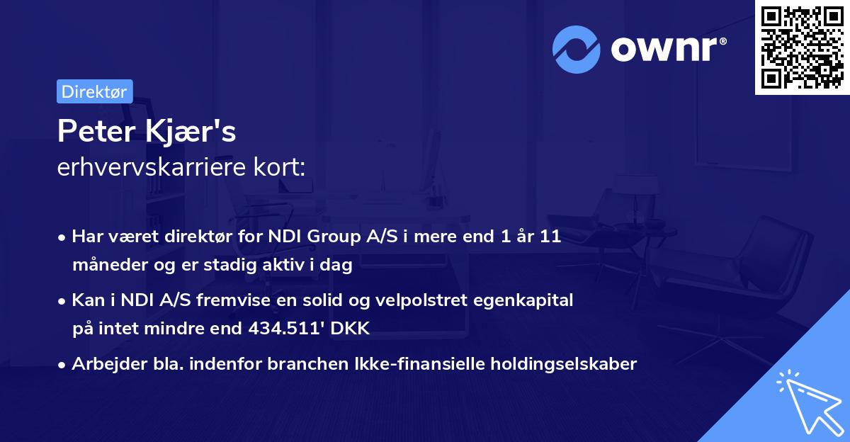 Peter Kjær's erhvervskarriere kort