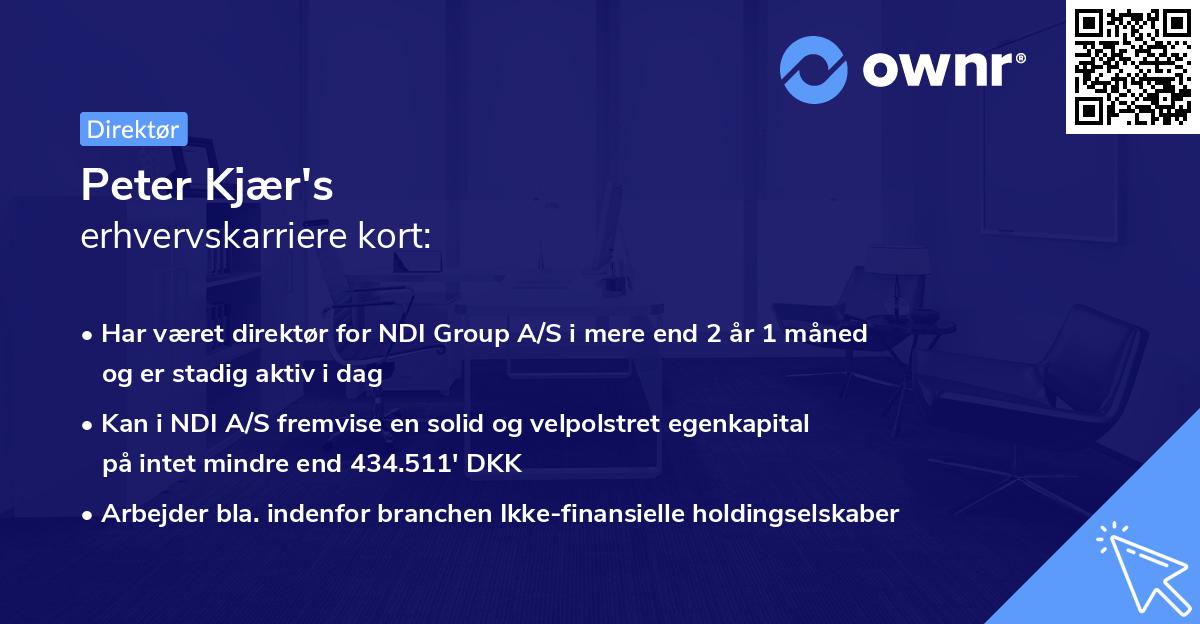 Peter Kjær's erhvervskarriere kort
