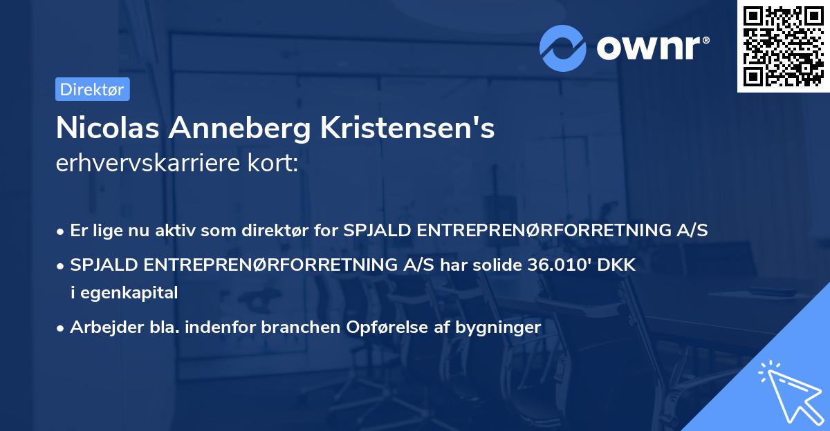 Nicolas Anneberg Kristensen's erhvervskarriere kort