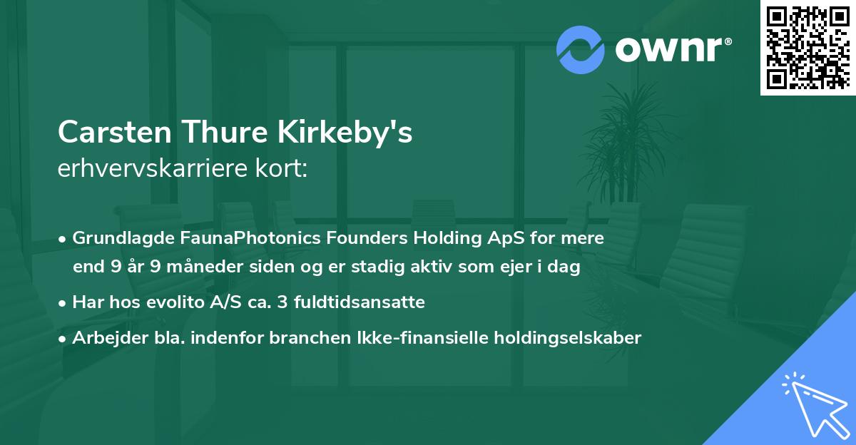 Carsten Thure Kirkeby's erhvervskarriere kort