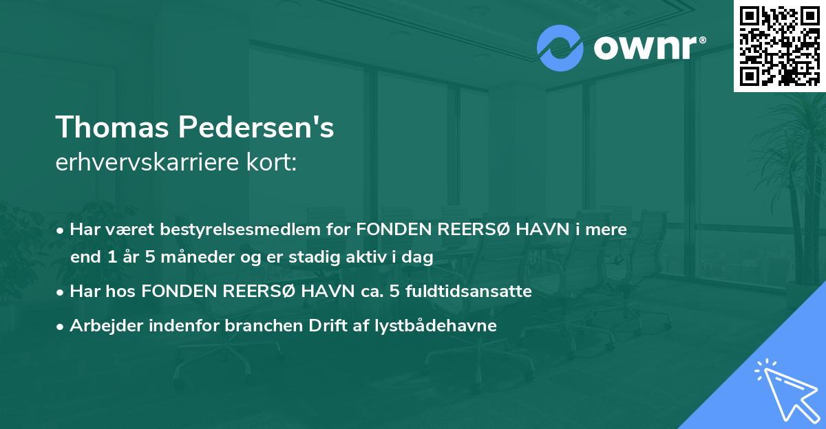 Thomas Pedersen's erhvervskarriere kort