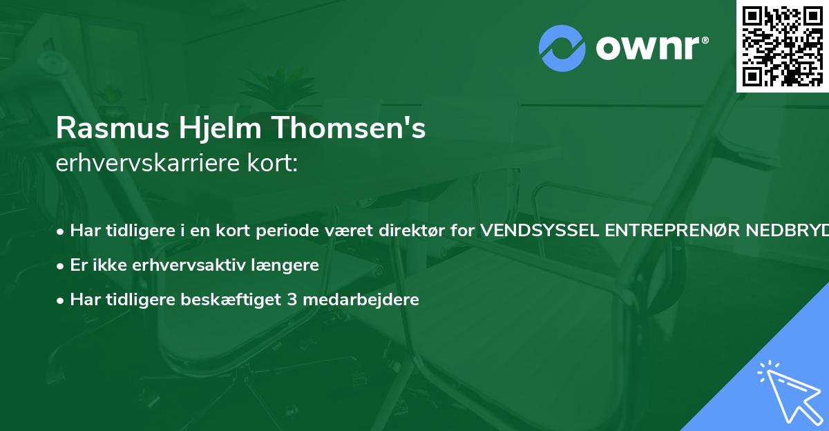 Rasmus Hjelm Thomsen's erhvervskarriere kort