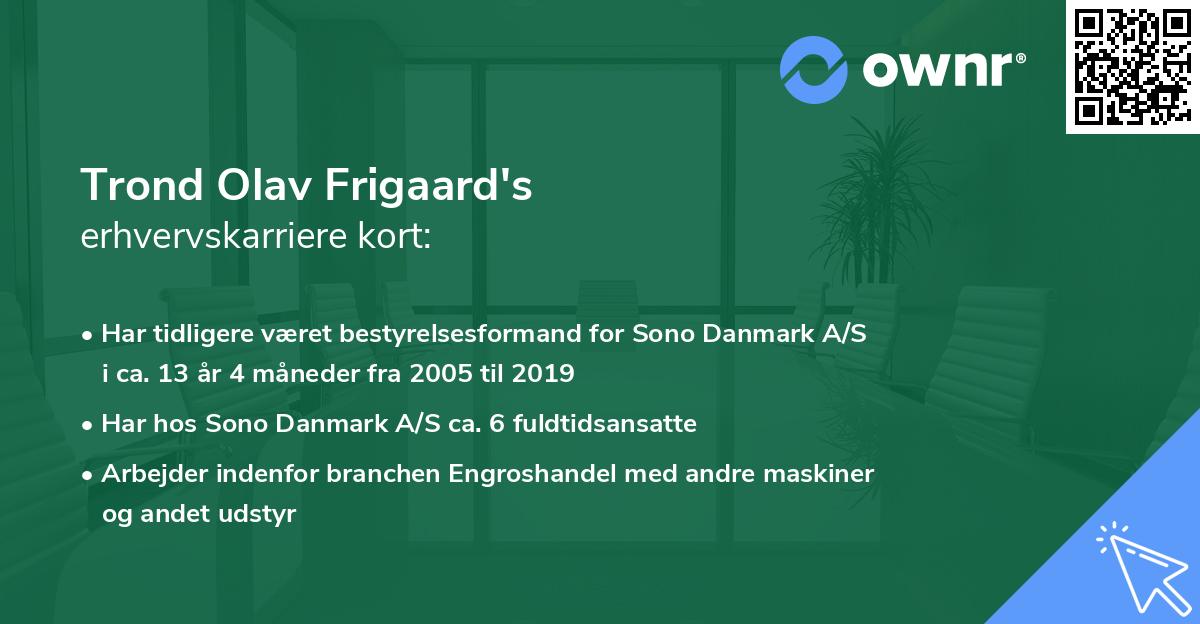 Trond Olav Frigaard's erhvervskarriere kort