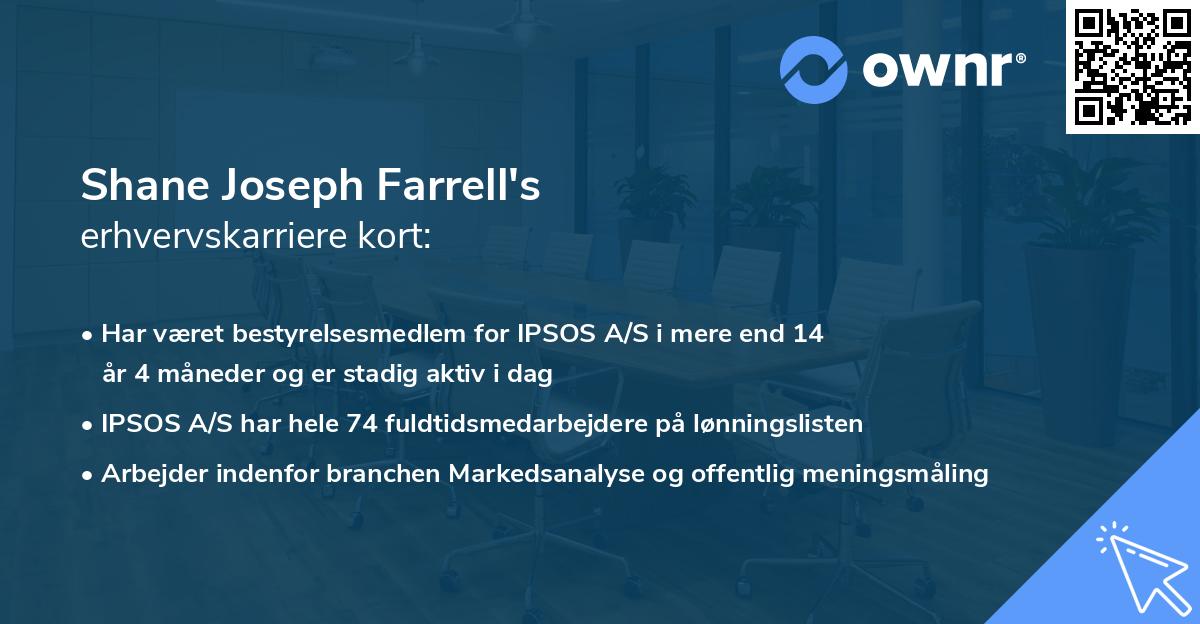 Shane Joseph Farrell's erhvervskarriere kort