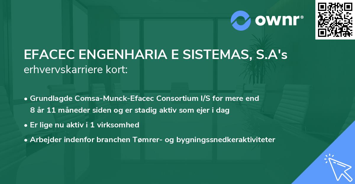 EFACEC ENGENHARIA E SISTEMAS, S.A's erhvervskarriere kort