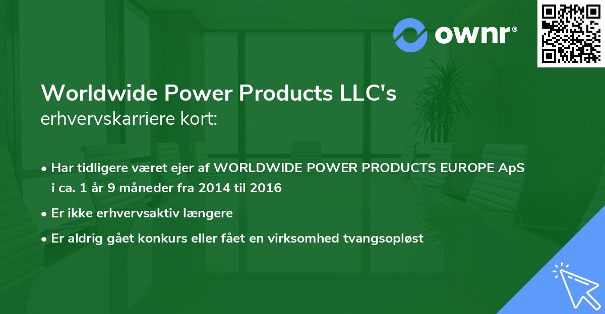 Worldwide Power Products LLC's erhvervskarriere kort