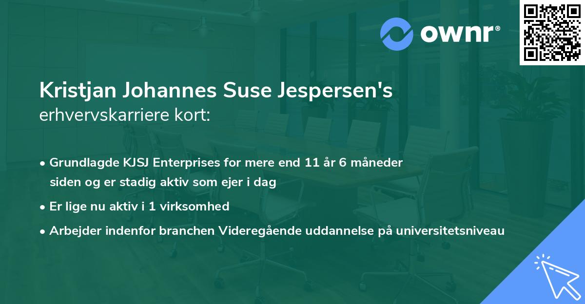 Kristjan Johannes Suse Jespersen's erhvervskarriere kort