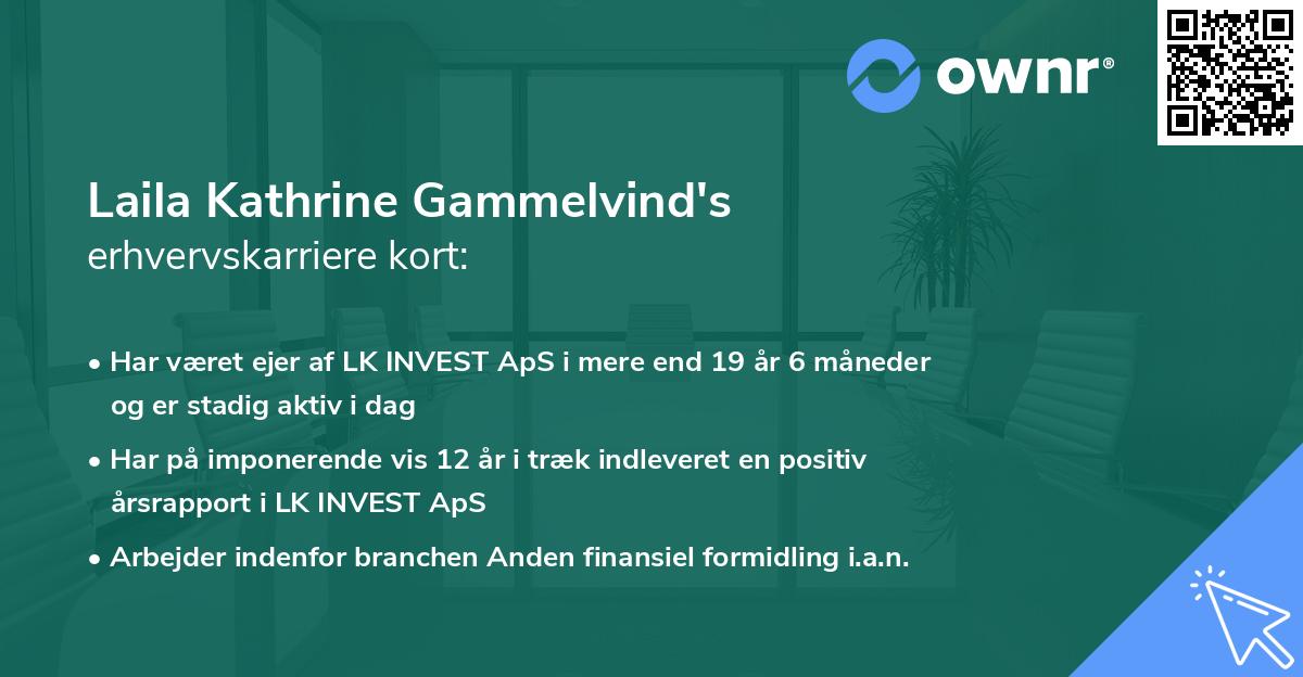 Laila Kathrine Gammelvind's erhvervskarriere kort