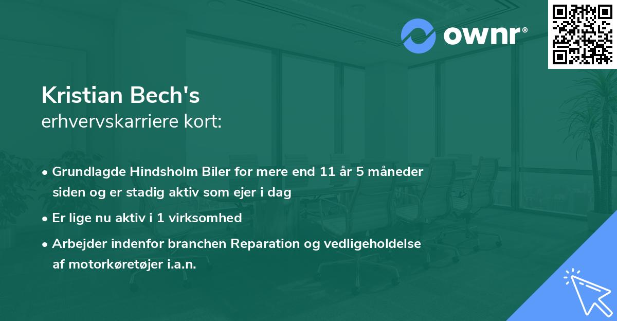 Kristian Bech's erhvervskarriere kort