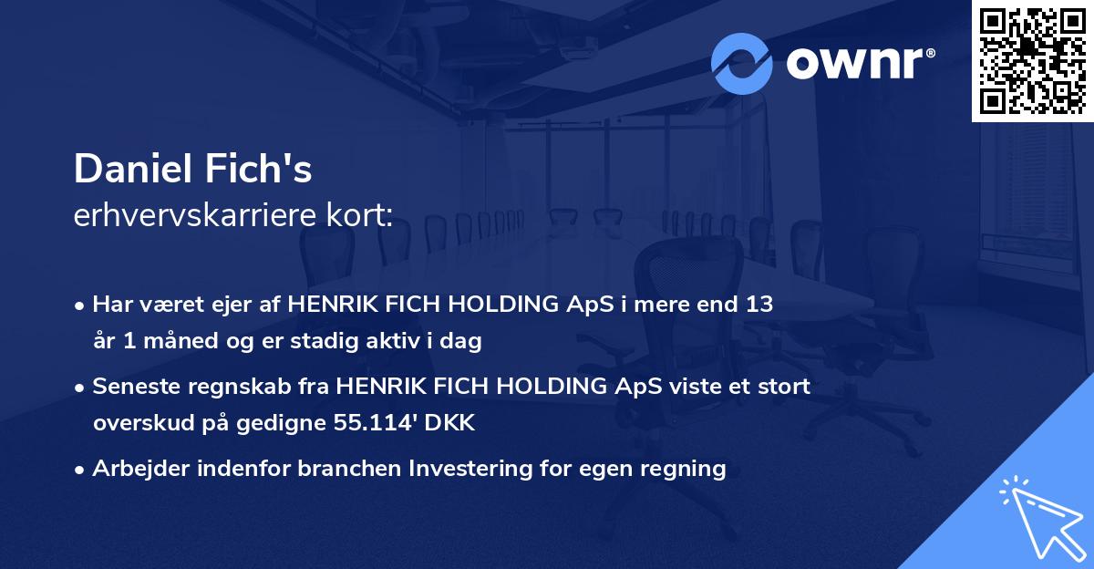 Daniel Fich's erhvervskarriere kort