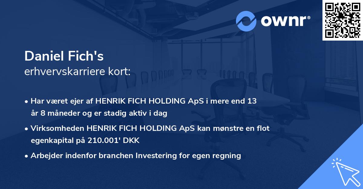 Daniel Fich's erhvervskarriere kort