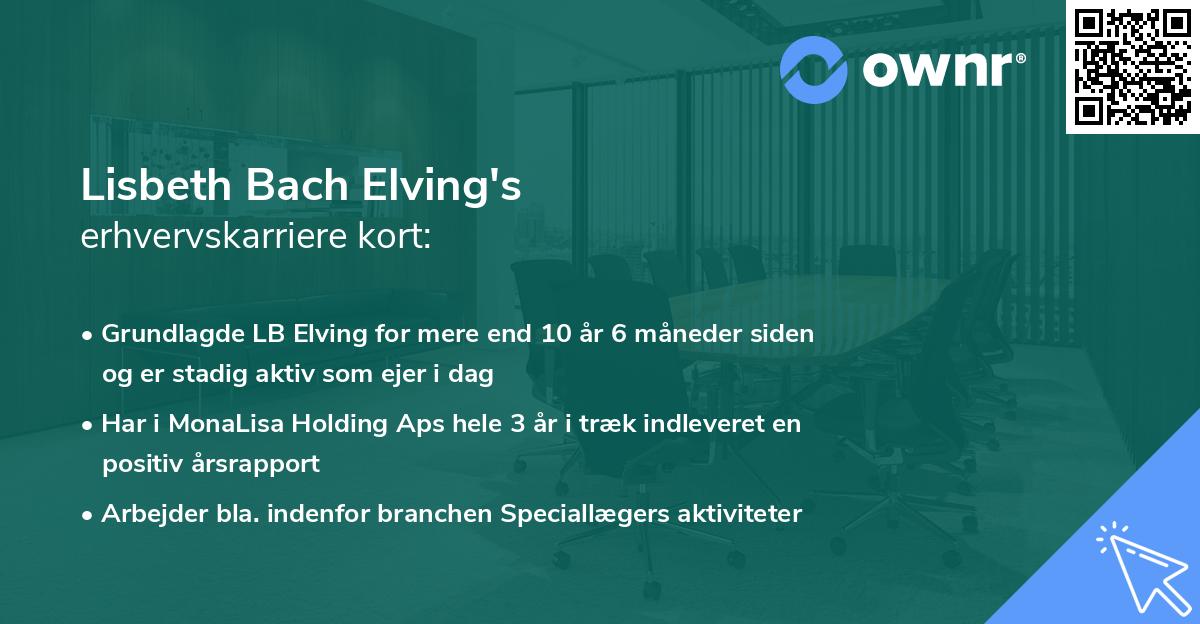 Lisbeth Bach Elving's erhvervskarriere kort