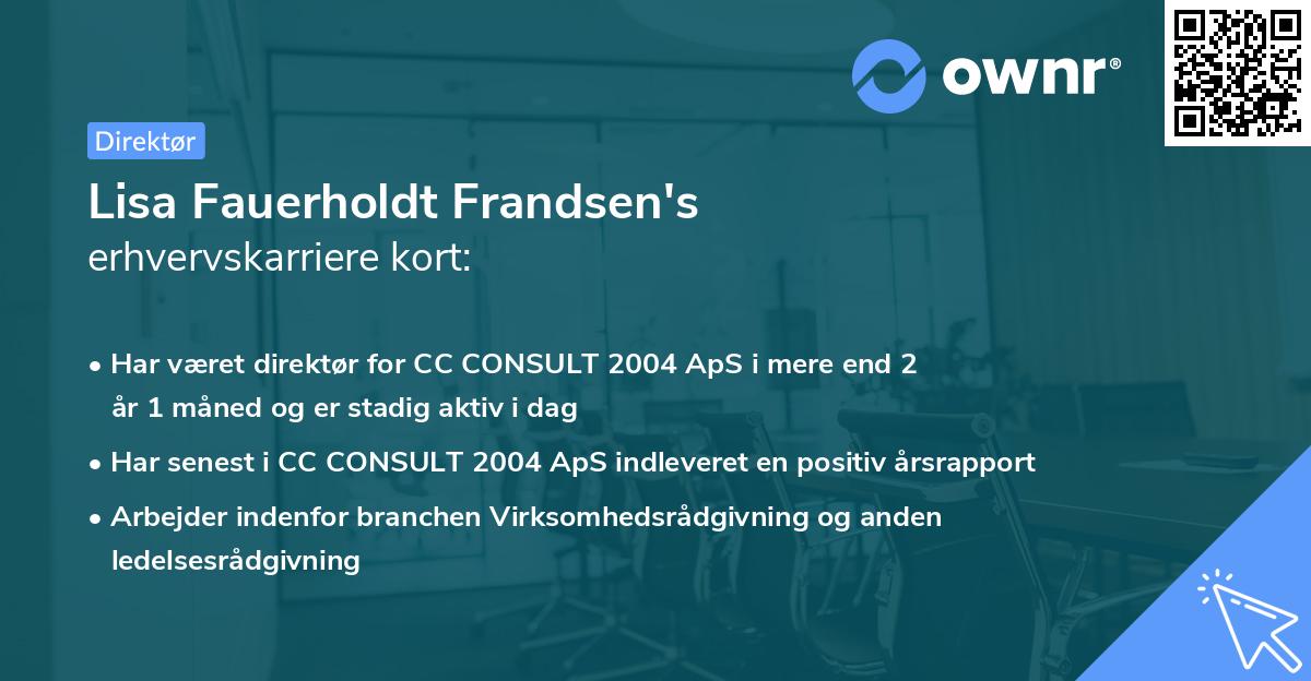Lisa Fauerholdt Frandsen's erhvervskarriere kort