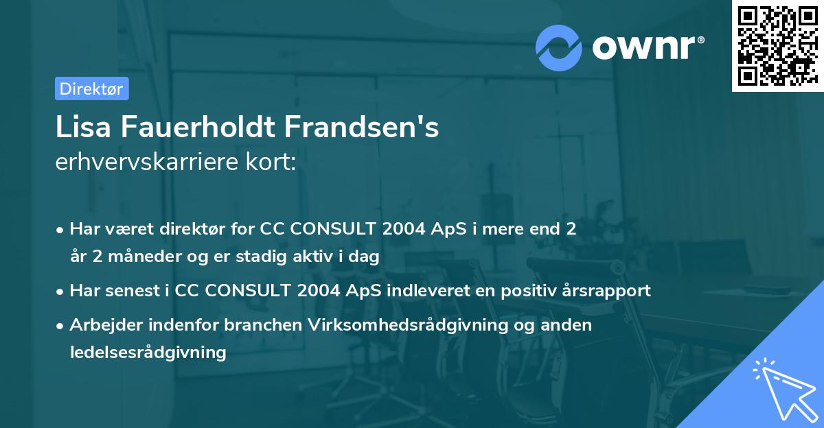 Lisa Fauerholdt Frandsen's erhvervskarriere kort