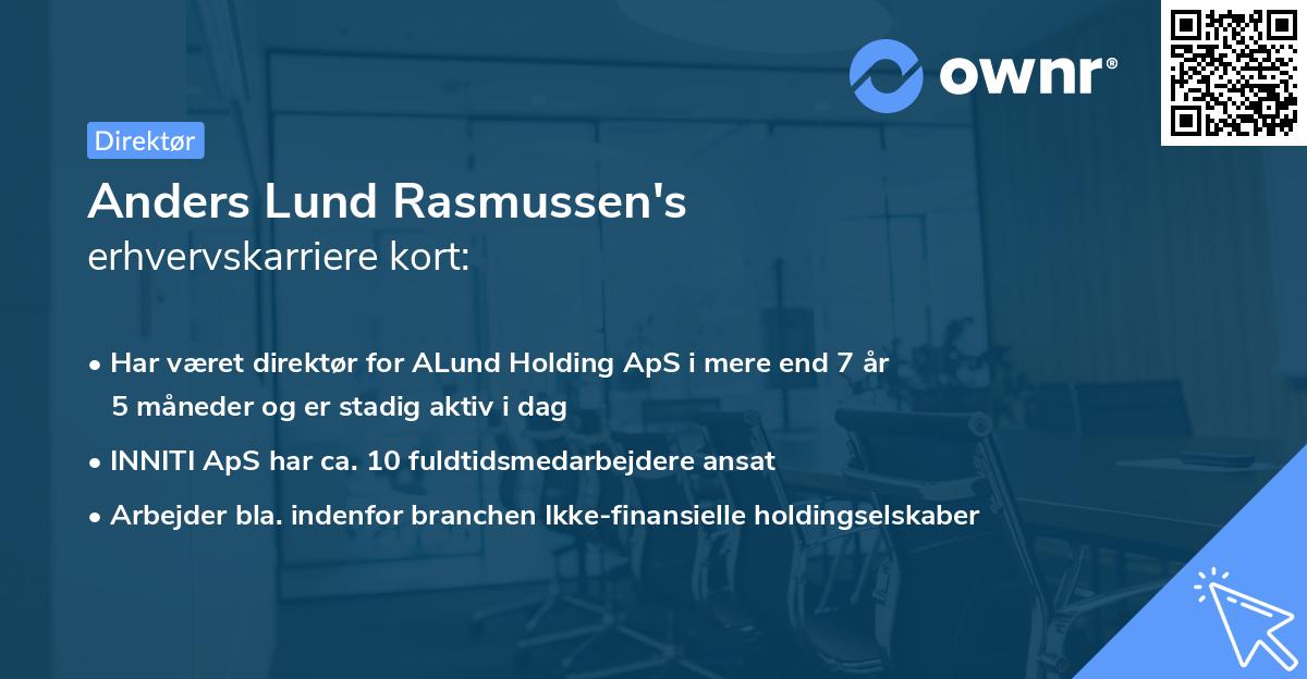 Anders Lund Rasmussen's erhvervskarriere kort