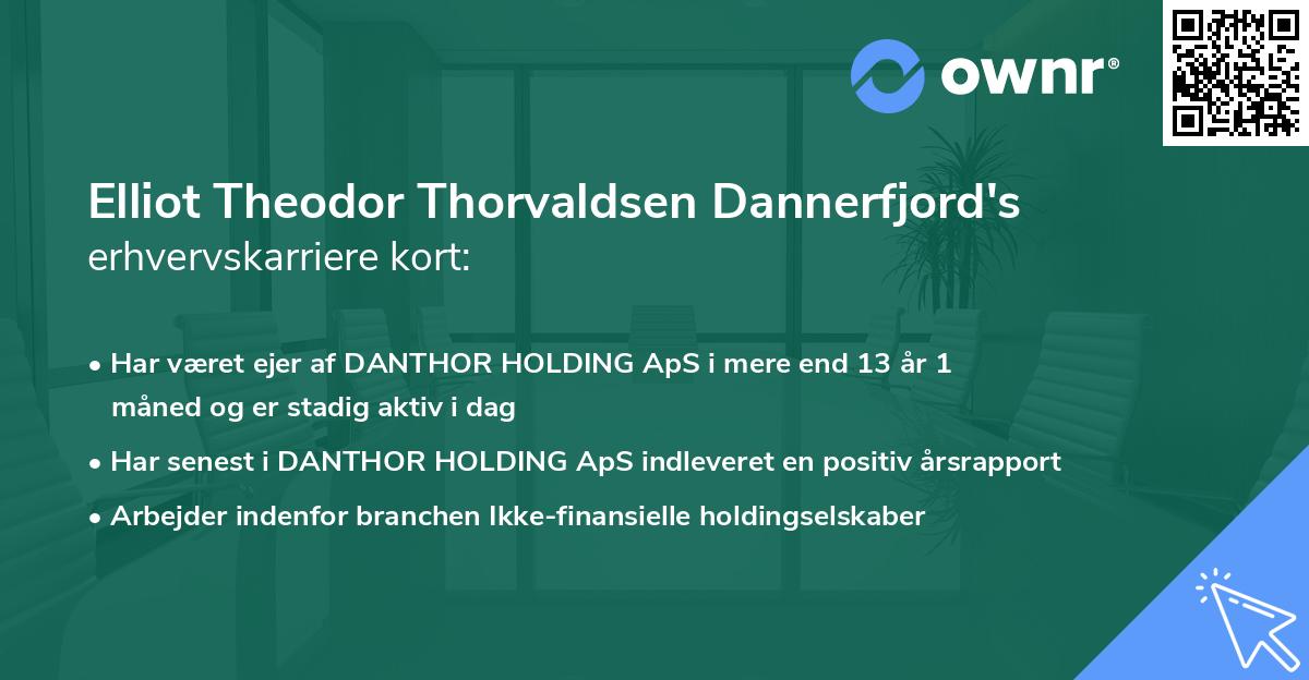 Elliot Theodor Thorvaldsen Dannerfjord's erhvervskarriere kort