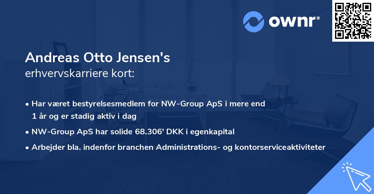 Andreas Otto Jensen's erhvervskarriere kort