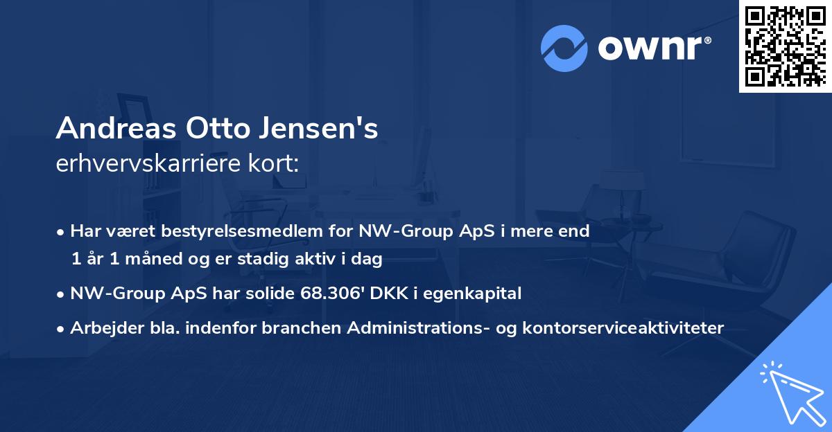 Andreas Otto Jensen's erhvervskarriere kort